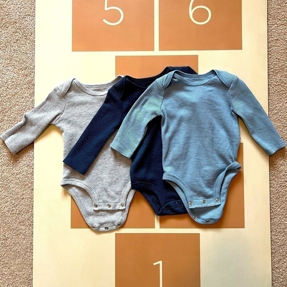 Carter's Other - Trio of adorable waffle knit long sleeve onesies